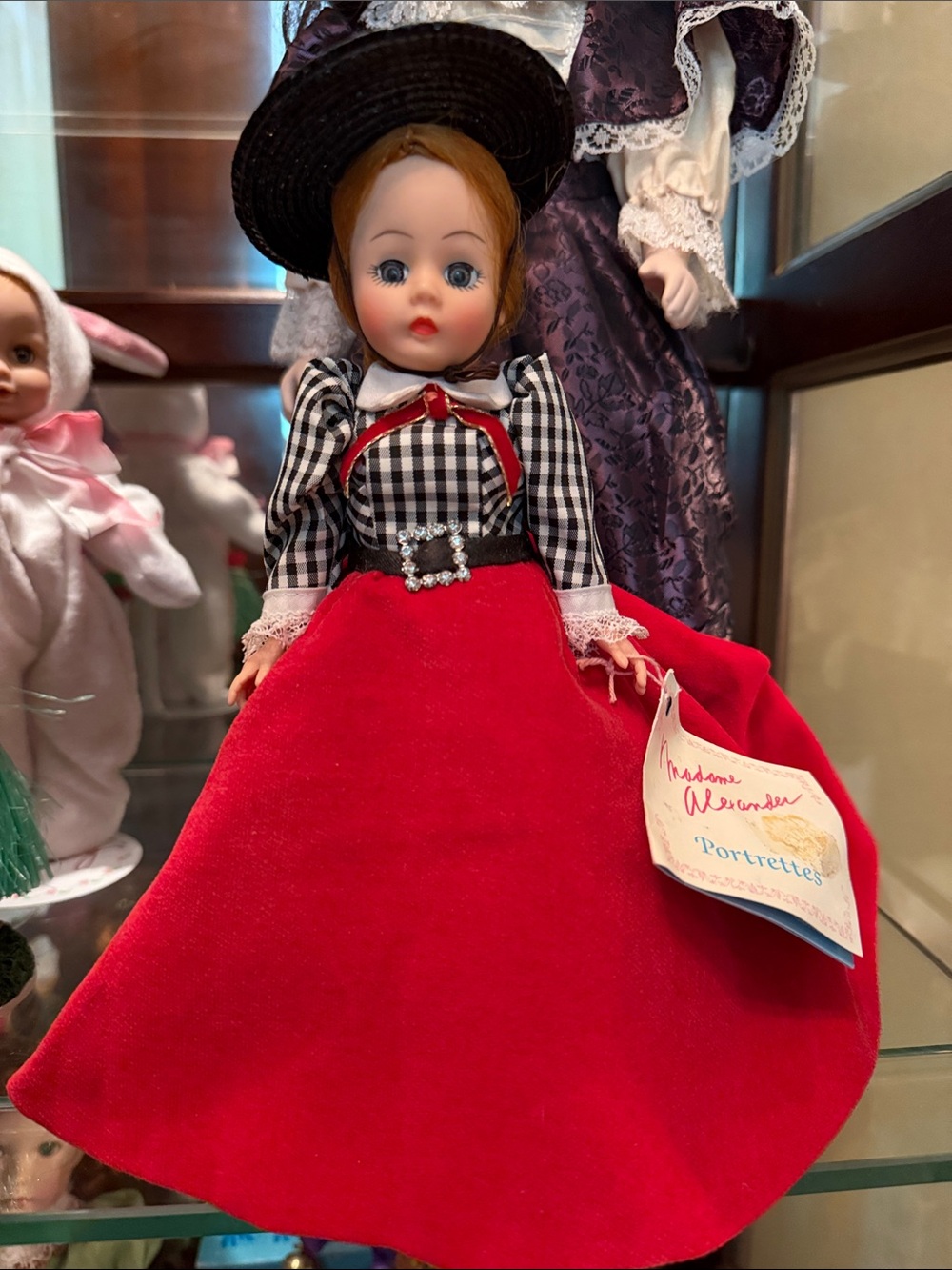 Madame Alexander Gibson Gurl Red Velvet Skirt Gingham Bodice Doll